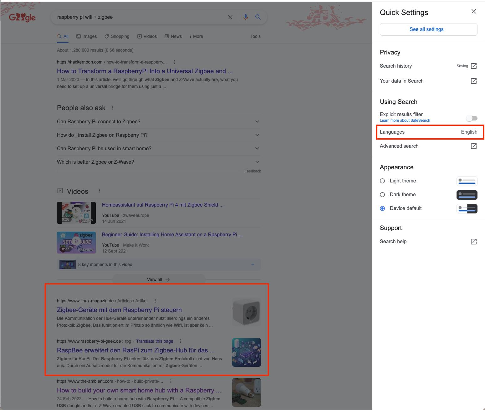 Language setting is ignored - Google Search Community