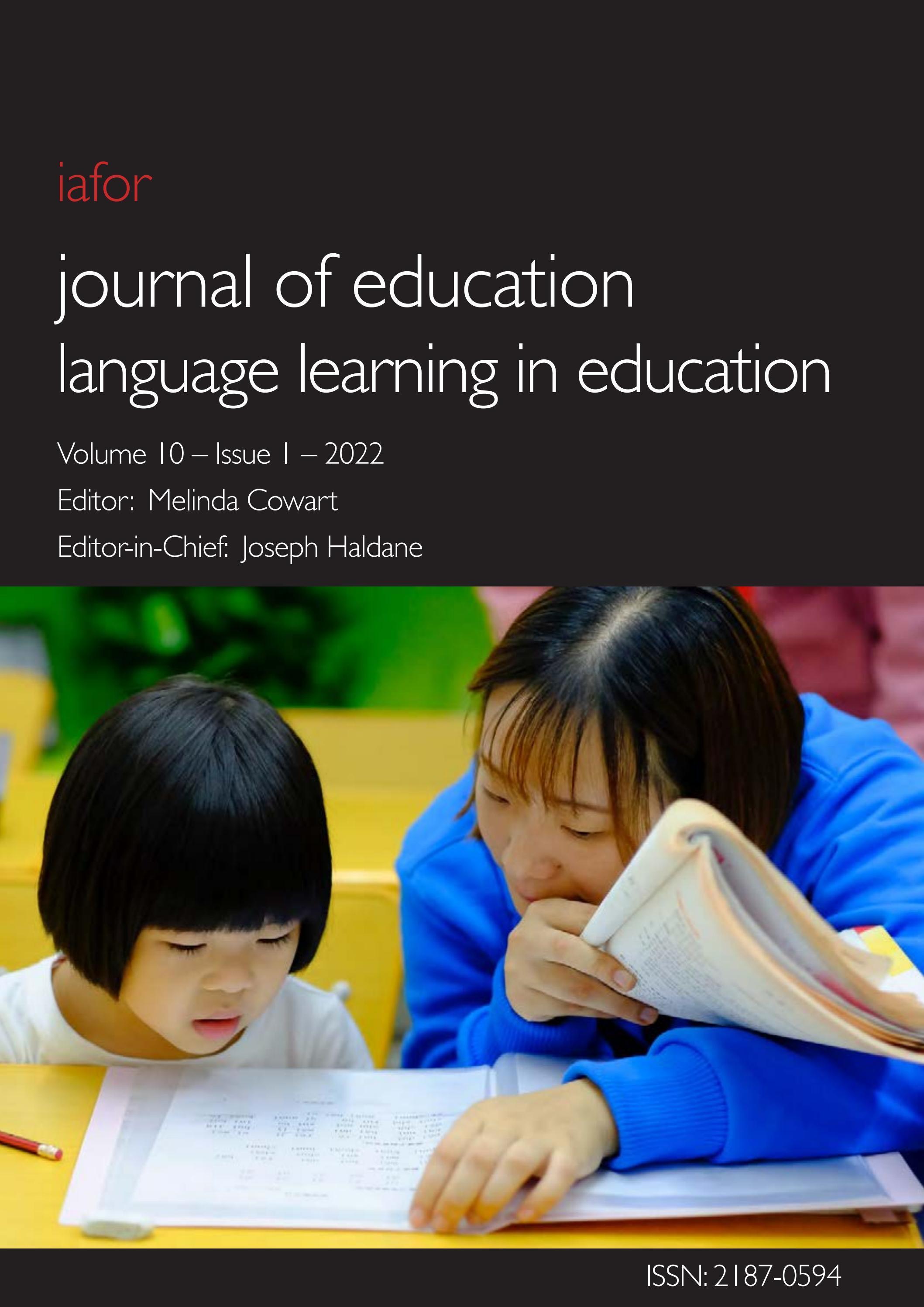 IAFOR Journal of Education – Volume 10 – Issue 1: Language ...